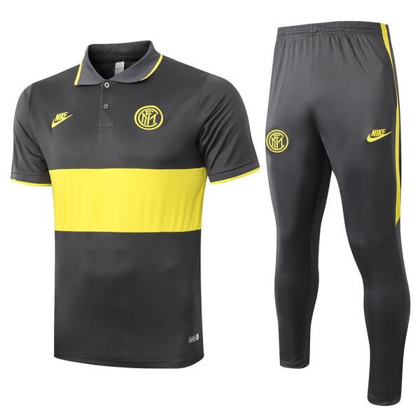 Polo Inter De Milán Conjunto Completo 2019/20 Gris Amarillo